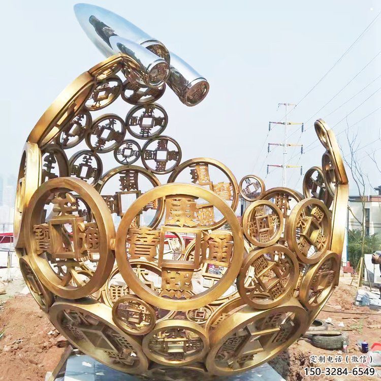空心球雕塑制造商，露天雕塑，鏤空空心球雕塑訂做廠家