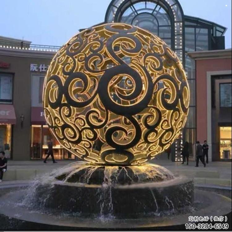 燈光球雕塑展品，鋼管組合，不銹鋼燈光球雕塑常用