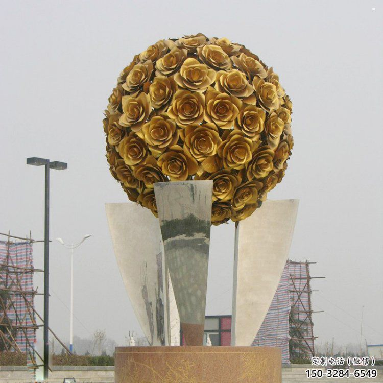 花球雕塑精選，市標(biāo)雕塑，不銹鋼花球雕塑廠家