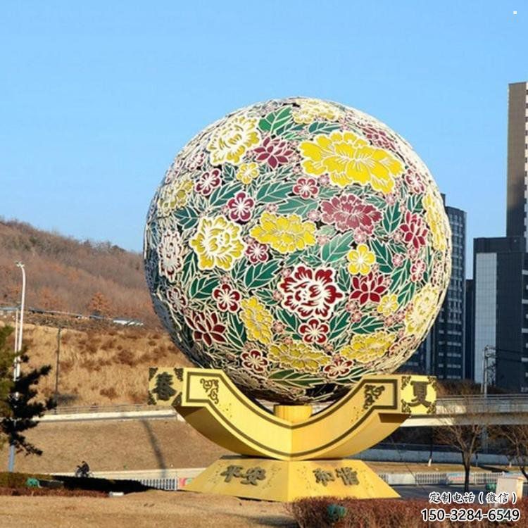 花球雕塑生產(chǎn)商，小區(qū)雕塑，筑不銹鋼花球雕塑優(yōu)價