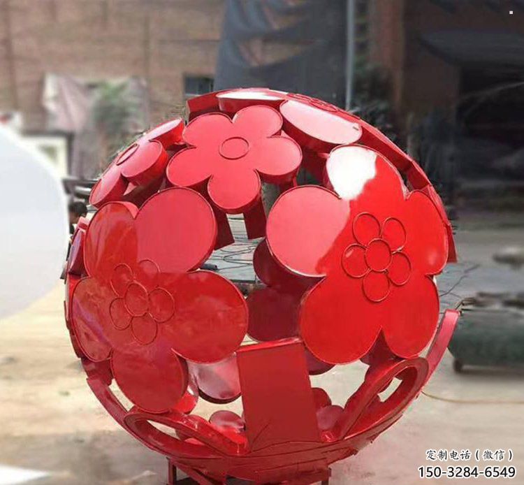 花紋球雕塑制作，景觀雕塑，不銹鋼花紋球雕塑常用