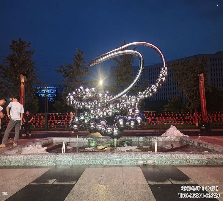 原子球雕塑選用，彩鋼制作，不銹鋼原子球雕塑制造商
