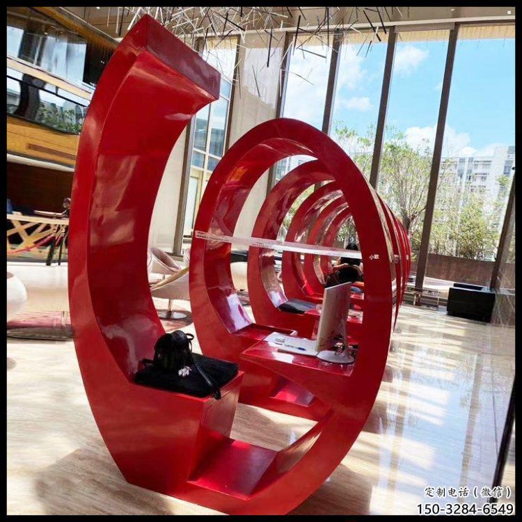 膠卷坐凳雕塑，螺旋藝術(shù)形態(tài)，螺旋坐凳雕塑制作