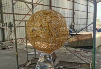 燈光球雕塑展示，園林裝飾，不銹鋼燈光球雕塑承接