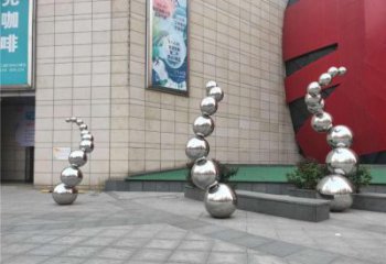 分子球雕塑訂做，公園雕塑，不銹鋼分子球雕塑提供