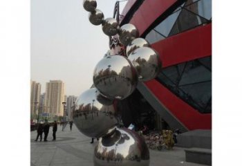 分子球雕塑訂做，景觀雕塑，不銹鋼分子球雕塑提供