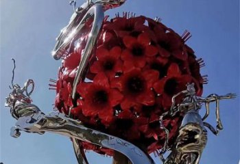 花球雕塑制作，鍛造工藝，不銹鋼花球雕塑選用
