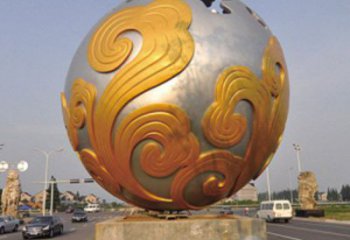 花紋球雕塑廠，景觀雕塑，不銹鋼花紋球雕塑制作承接
