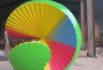 花紋球雕塑廠家，彩鋼制作，大型不銹鋼花紋球雕塑定做
