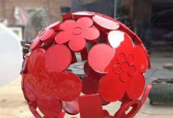 花紋球雕塑制作，景觀雕塑，不銹鋼花紋球雕塑常用