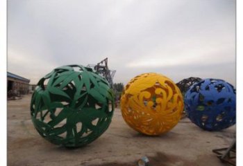 鏤空花紋球雕塑定做，廣場(chǎng)雕塑，不銹鋼花紋球雕塑優(yōu)選