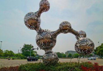 原子球雕塑廠，鏤空工藝，不銹鋼原子球雕塑精選