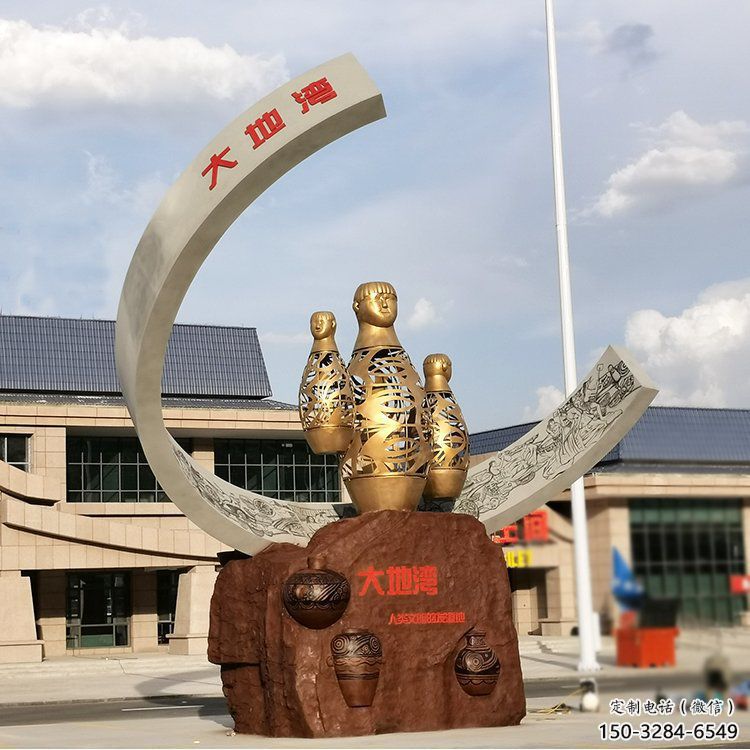 房地產(chǎn)酒瓶雕塑，仿古景觀雕塑，噴砂制造