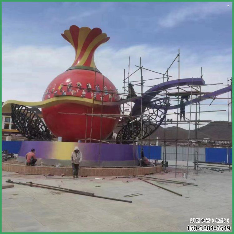 花瓶雕塑常用，景觀概念，玻璃鋼花瓶雕塑展品