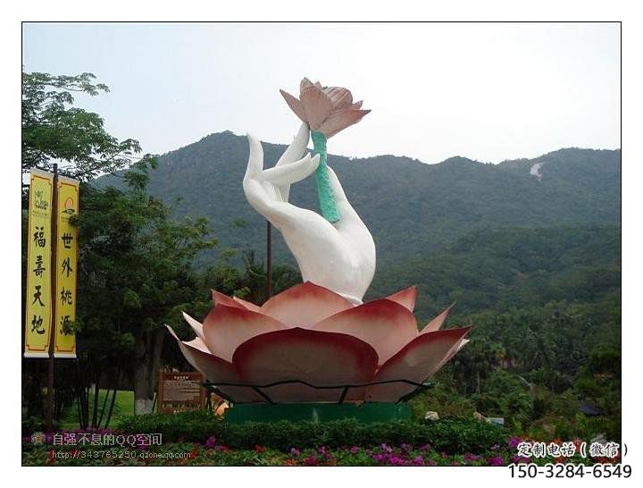 手拈花雕塑，街頭藝術(shù)，不銹鋼手拈花雕塑展品