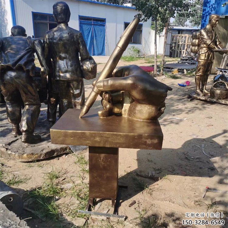 地標擺件，手握鋼筆雕塑生產(chǎn)商，戶外景觀雕塑