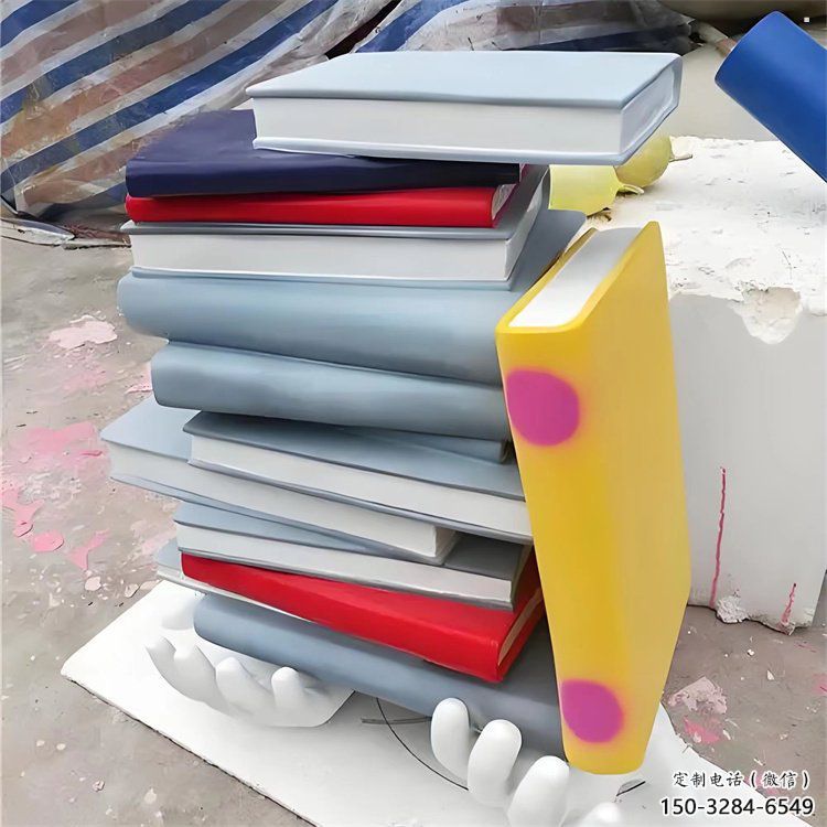 疊書雕塑制造商，鋼管組合，公共不銹鋼疊書雕塑優(yōu)選