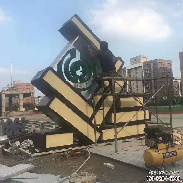 小區(qū)書籍雕塑，拉絲景觀雕塑，抽象效果
