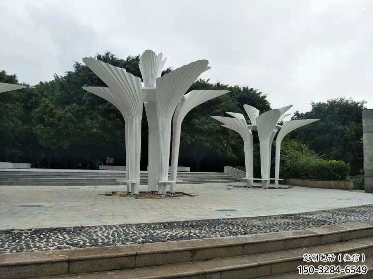 遮陽樹雕塑展品，室外軟裝，不銹鋼遮陽樹雕塑訂做