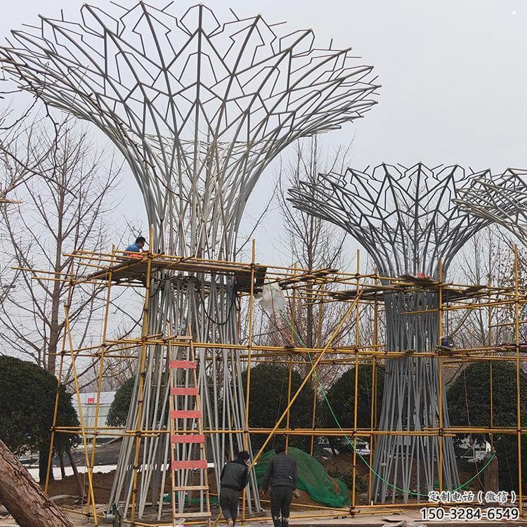 烤漆遮陽(yáng)樹雕塑制造商，室外軟裝，鏤空遮陽(yáng)樹雕塑制作
