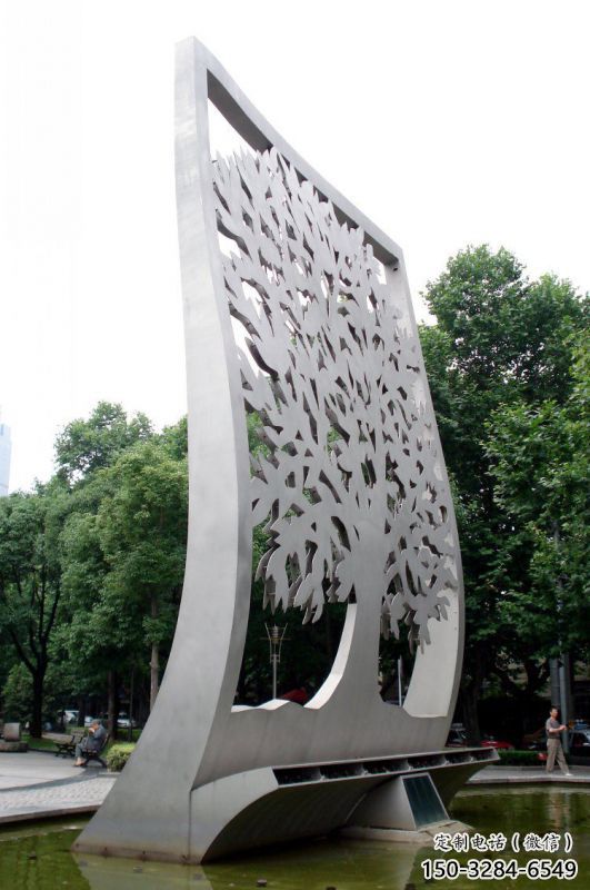 鏤空樹(shù)雕塑訂做，城市裝飾，景觀鏤空剪紙樹(shù)雕塑定制