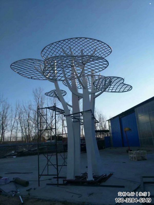 蘑菇樹雕塑加工，美陳雕塑，廣場鏤空蘑菇樹雕塑預(yù)定