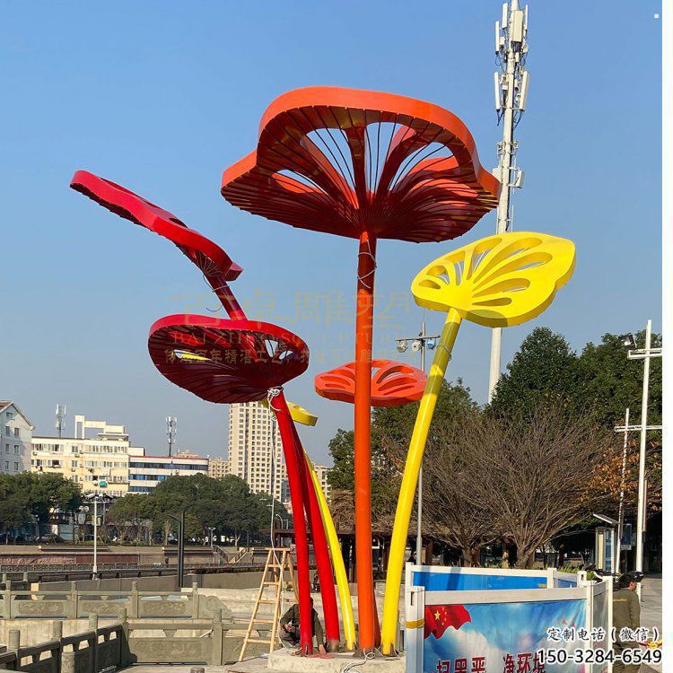 芭蕉葉雕塑訂做，公園雕塑，不銹鋼芭蕉葉雕塑公司