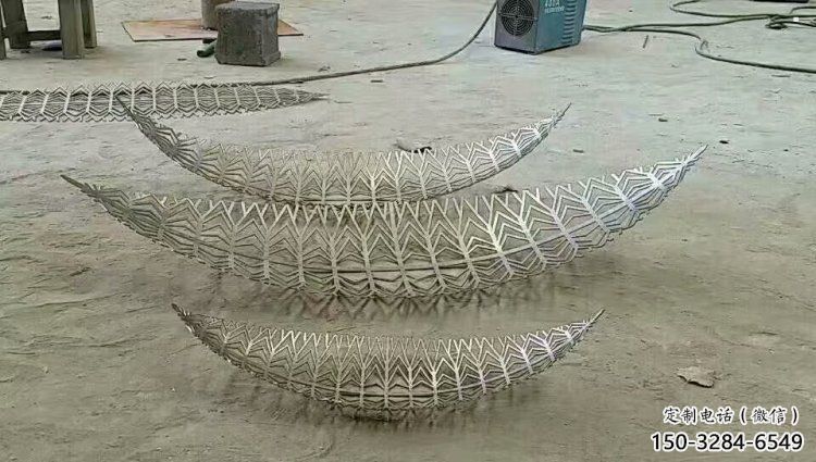 鏤空樹葉雕塑生產(chǎn)，戶外擺放，鏡面鏤空樹葉雕塑精選