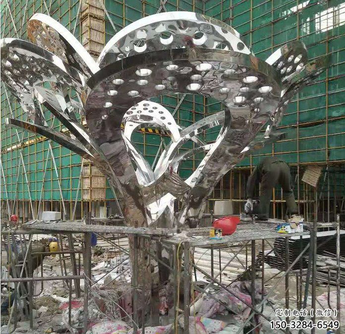 鏡面樹葉雕塑展品，花園小品，鏡面不銹鋼樹葉雕塑優(yōu)選