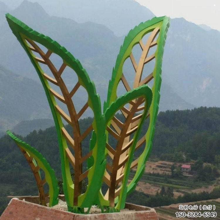 樹葉雕塑定做，公園小品，戶外烤漆樹葉雕塑廠家