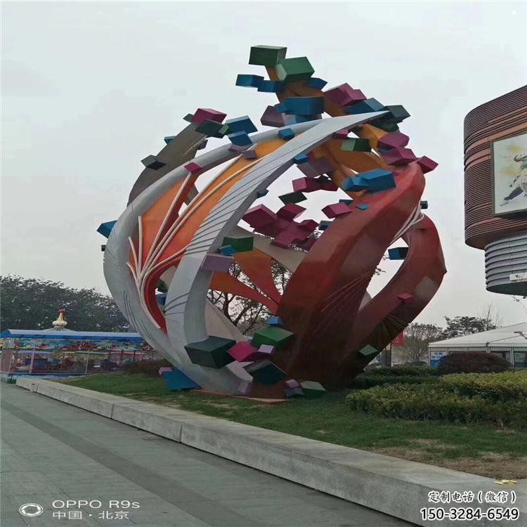樹葉雕塑精選，市標(biāo)雕塑，金屬烤漆樹葉雕塑廠家
