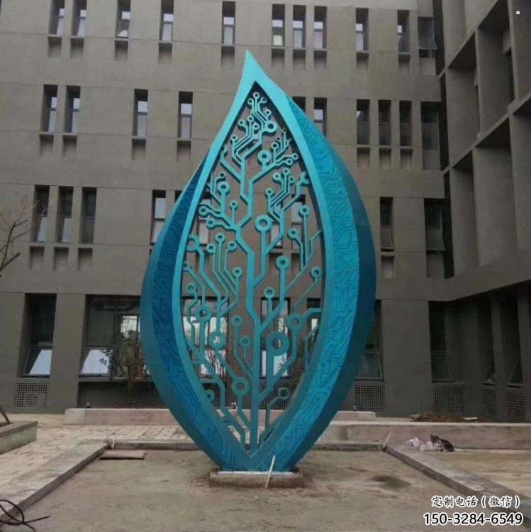樹葉雕塑制作，景區(qū)雕塑，不銹鋼烤漆樹葉雕塑精選