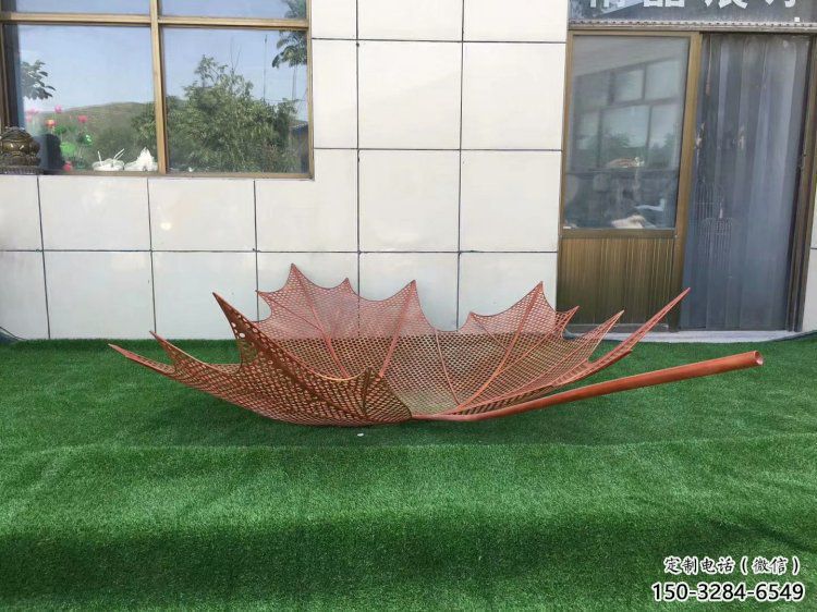 鏤空樹葉雕塑制作，美陳雕塑，鐵藝樹葉雕塑觀賞型