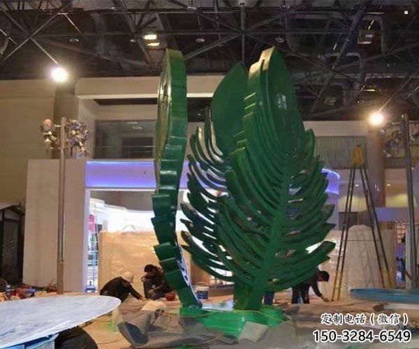 樹(shù)葉雕塑定制，城市裝飾，鐵藝樹(shù)葉雕塑廠家承接