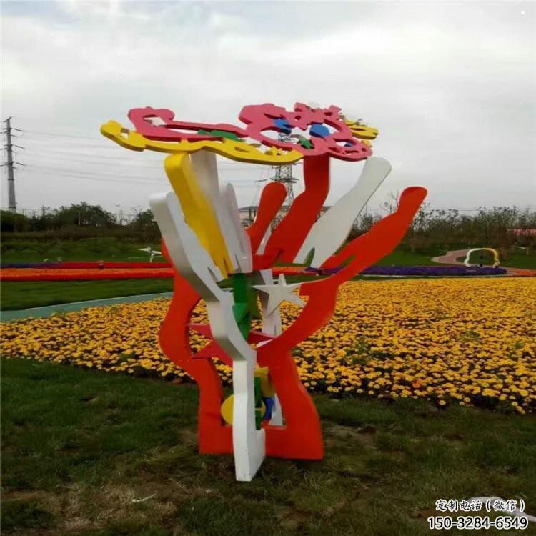 花樹雕塑廠家，標(biāo)識(shí)雕塑，不銹鋼花樹雕塑選用