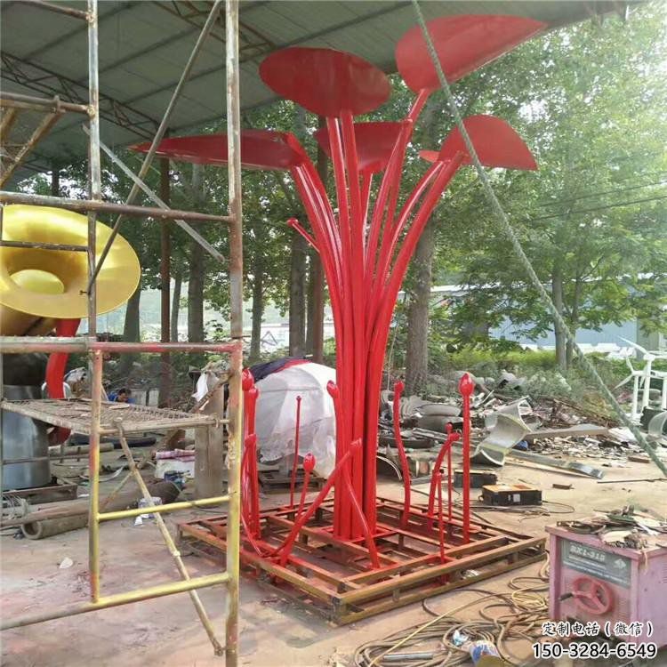 花樹雕塑定做，公園小品，烤漆不銹鋼花樹雕塑定價