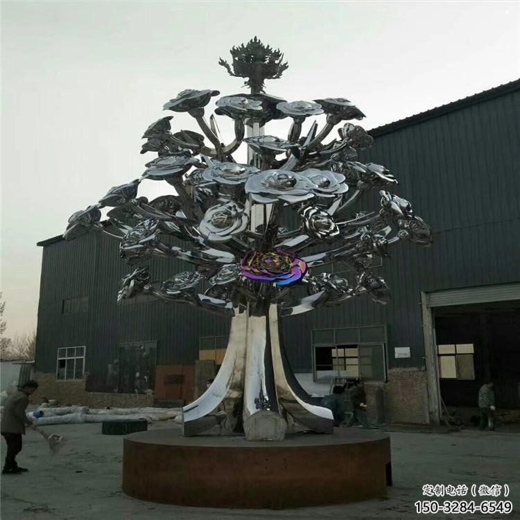 花樹(shù)雕塑精選，廣場(chǎng)系列，不銹鋼花樹(shù)雕塑承接