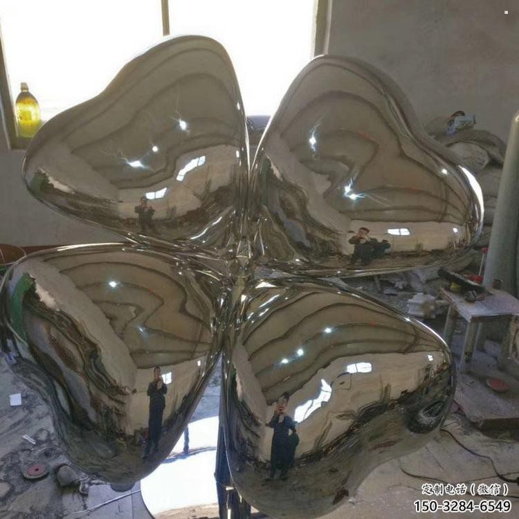 四葉草雕塑制造，廣場雕塑，不銹鋼四葉草雕塑訂做