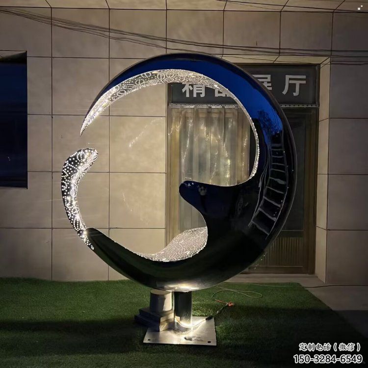 小區(qū)水滴雕塑，拉絲景觀雕塑，抽象效果