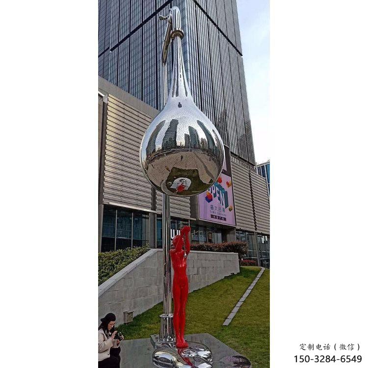 水滴雕塑供需，廣場(chǎng)雕塑，不銹鋼鏡面水滴雕塑選用