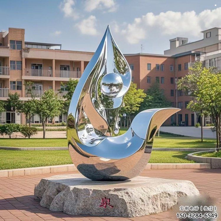淚滴雕塑制造，白鋼構(gòu)件，不銹鋼淚滴雕塑提供