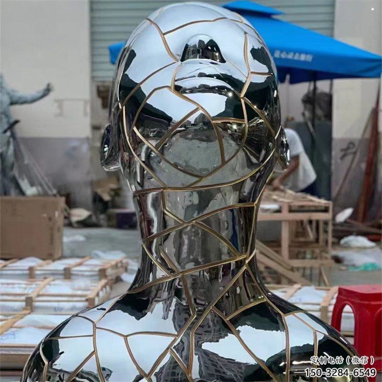 白鋼人頭像雕塑制造商，鋼管組合，鏡面人頭像雕塑優(yōu)選