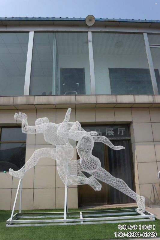 金屬鏤空體育雕塑通用，城市雕塑，鐵藝人物雕塑指用