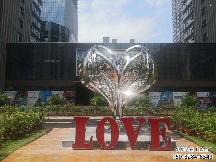 彩繪景觀love雕塑生產(chǎn)，景區(qū)案例，彩繪不銹鋼love雕塑優(yōu)選