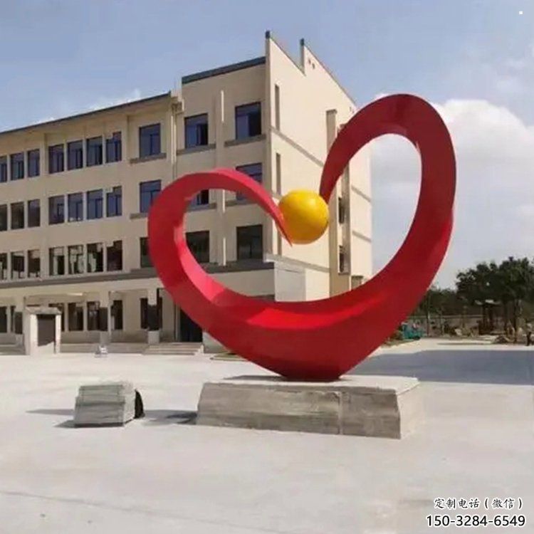 愛心雕塑提供，多彩藝術(shù)，中式烤漆愛心雕塑通用