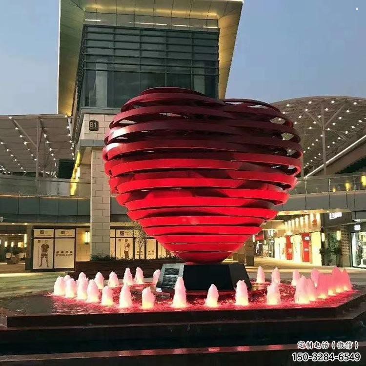 心形球雕塑常用，鋼管組合，不銹鋼烤漆心形球雕塑定價(jià)