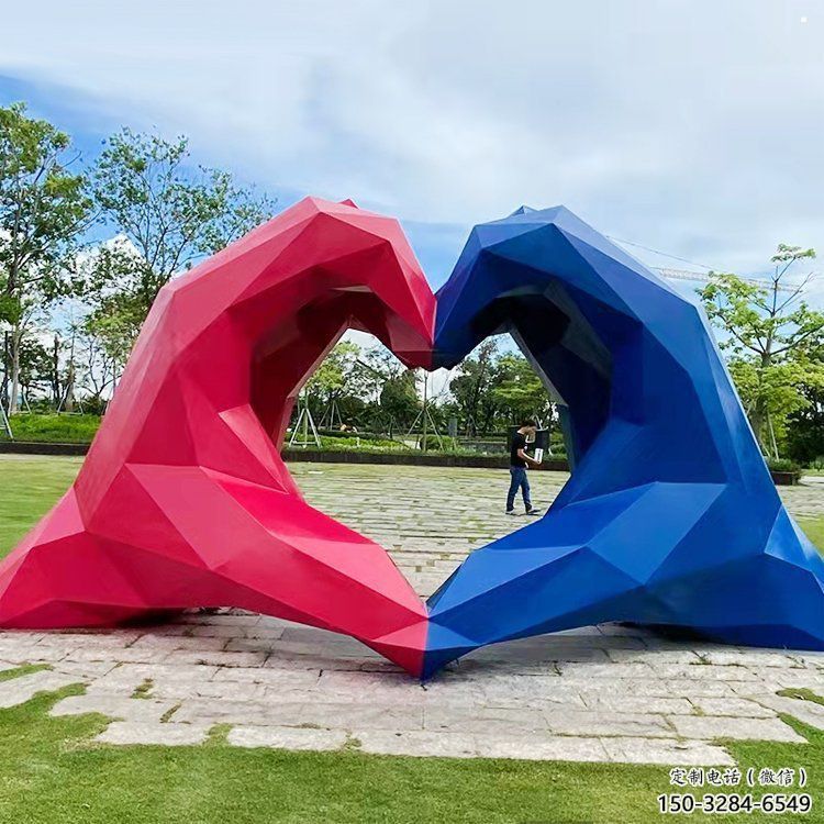 桃心雕塑供求，白鋼構(gòu)件，彩色不銹鋼桃心雕塑觀賞型