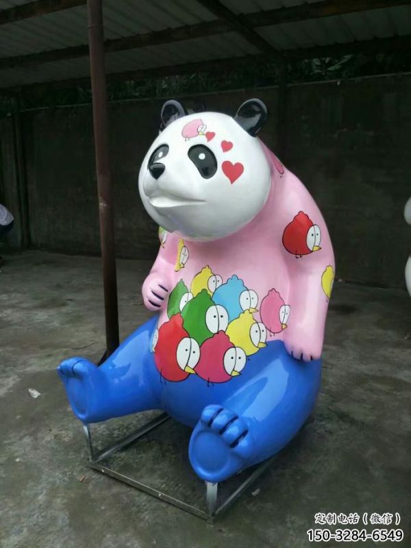 熊貓雕塑工廠，城市裝飾，彩繪熊貓雕塑供給