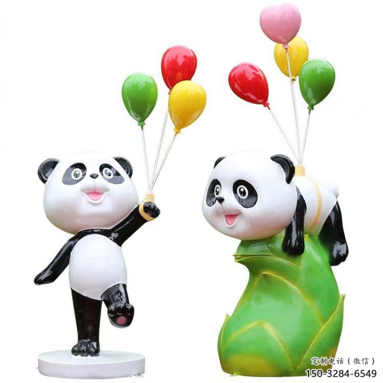 景區(qū)熊貓雕塑通用，陸地擺件，卡通熊貓雕塑點擊