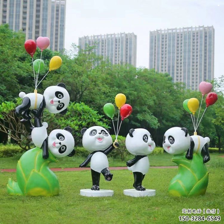 商業(yè)熊貓雕塑供應，城區(qū)小品，卡通熊貓雕塑制造商